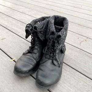 Black Call it Spring Combat Boots 6.5